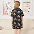 thumbnail image 6 of Girls Boys Pajama Set Capybara Sleeping on Blanket Button-up Short-sleeved Shorts Kids 2 Piece Casual Sleepwear, 6 of 7