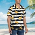 thumbnail image 2 of Salouo Gold Flamingo for Hawaiian Shirt for Men,Summer Beach Casual Short Sleeve Button Down Shirts Men's Regular-Fit Short-Sleeve Print Shirt -X-Large, 2 of 6