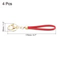 thumbnail image 2 of Unique Bargains Wrist Lanyard for Keys Leather Keychain Lobster Clasp Keyring, Red 4 Pack, 2 of 5