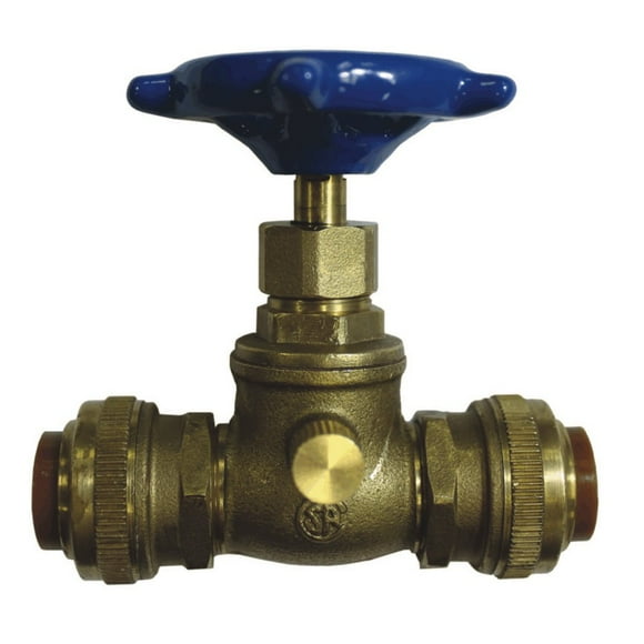 1/2" Push Fit Push 'N' Connect Straight Stop Valve - with Drain