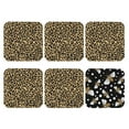 thumbnail image 2 of Bingfone Vintage Leopard Print Leather Drinks Coasters With Set Of 6,Suitable For Home Kitchen,Coffee Cup Coasters Home Gift, 2 of 9
