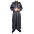 thumbnail image 2 of ZENTREE Abaya Islam Men Robe Muslim Dresses Djellaba Homme Fashion Solid Color Shirts Arabic Dress Ethnic Men's Clothing Gift, 2 of 13