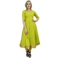 thumbnail image 6 of Atasi Readymade Designer Party Wear Indian Green Anarkali Suit Set Clothing - 4, 6 of 9