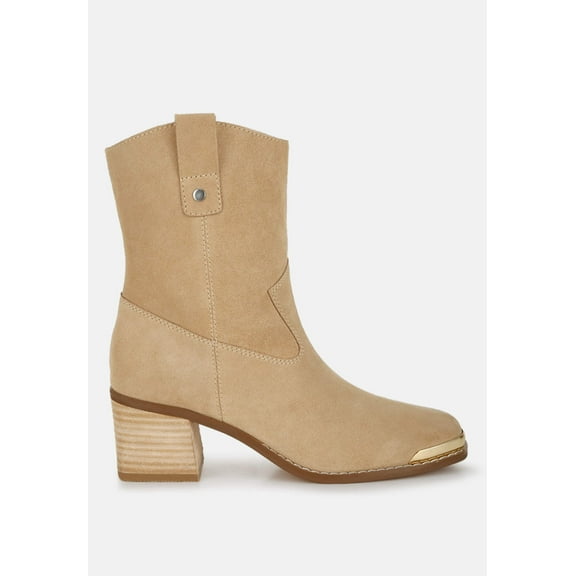 Emberly Suede Square Toe Ankle Boots