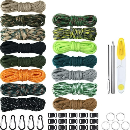 Green Paracord Combo Crafting Kits 150 Feet 15 Colors Parachute Cord ...