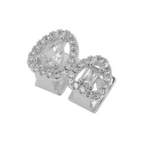 Unique Bargains 1 Pc Fake Grills Hip Hop Hollowout Double Teeth Grillz Silver Tone