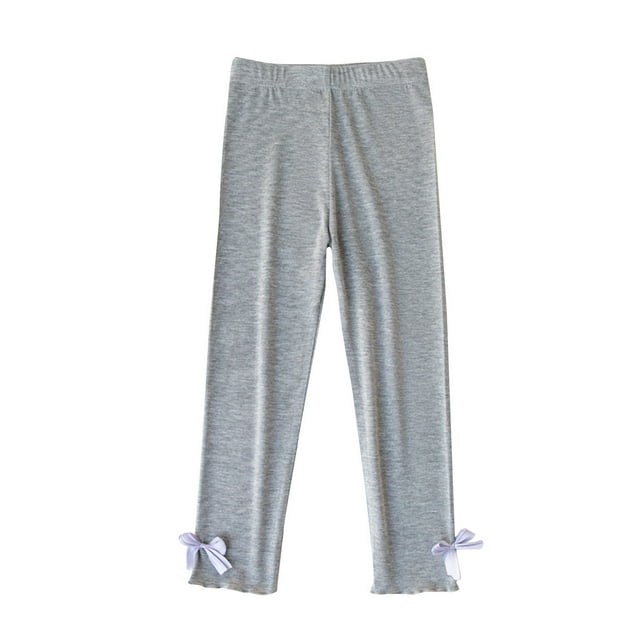 QIPOPIQ Girls' Basic Solid Full Length Cotton Soft Leggings Clearance