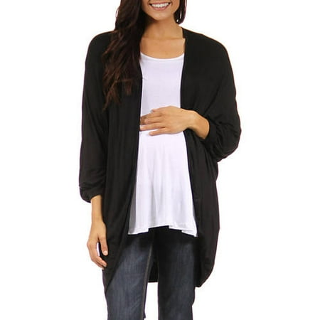 24/7 Comfort Apparel Women's Maternity Dolman Sleeve Oversized Long Shrug