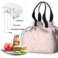 thumbnail image 4 of Pioneer Flower Floral Print Pattern Drawstring Lunch Bag Women - Drawstring Lunch Bag Insulated for Work Office - Stain-Resistant Large Lunchbags for Women with Multi-Pockets, 4 of 6