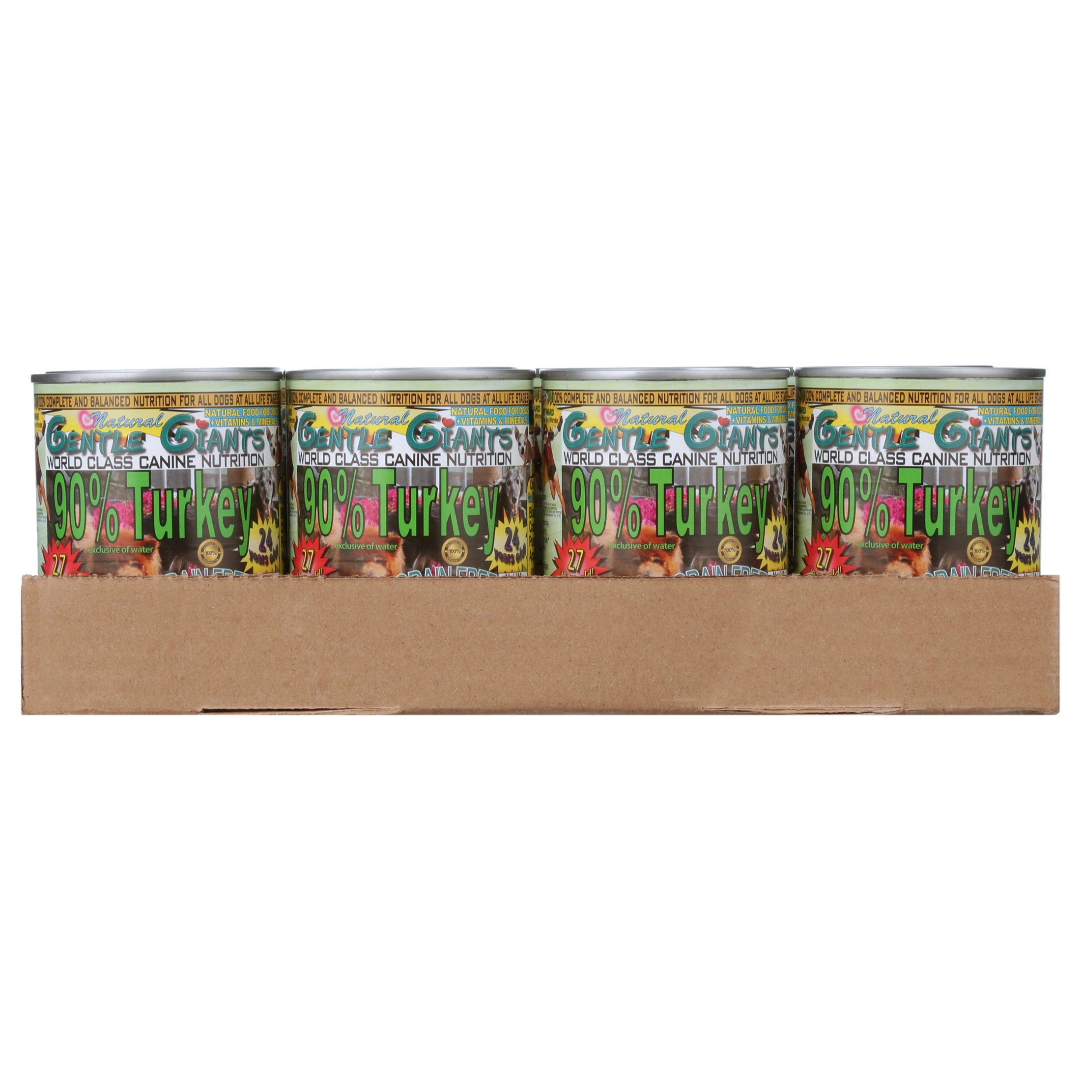 (12 Pack) Gentle Giants Canine Nutrition 90% Turkey Grain-Free Wet Dog Food, 13 oz