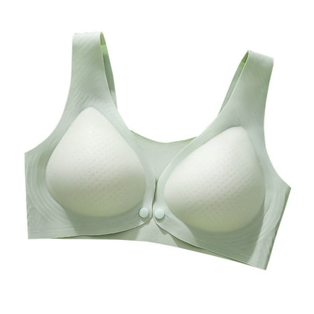 Ahuyic Nursing Bras Breastfeeding Bra Soft Wireless Sleep Bralette Seamless Maternity Bras for Breastfeeding Green M
