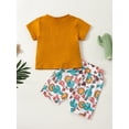 thumbnail image 3 of Wassery Baby Toddle Girls Summer Outfits Cattle Head Print Short Sleeve Round Neck Tops+Cactus Hat Print Elastic Shorts 2Pcs Set 0-3T, 3 of 9