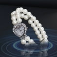 thumbnail image 5 of TIHLMK Watches for Women Quartz Watch with Imitation Pearl Strap Heart Shaped Watch Dial Women's Wristwatch Woens Gift Valentine's Day Gift, 5 of 6