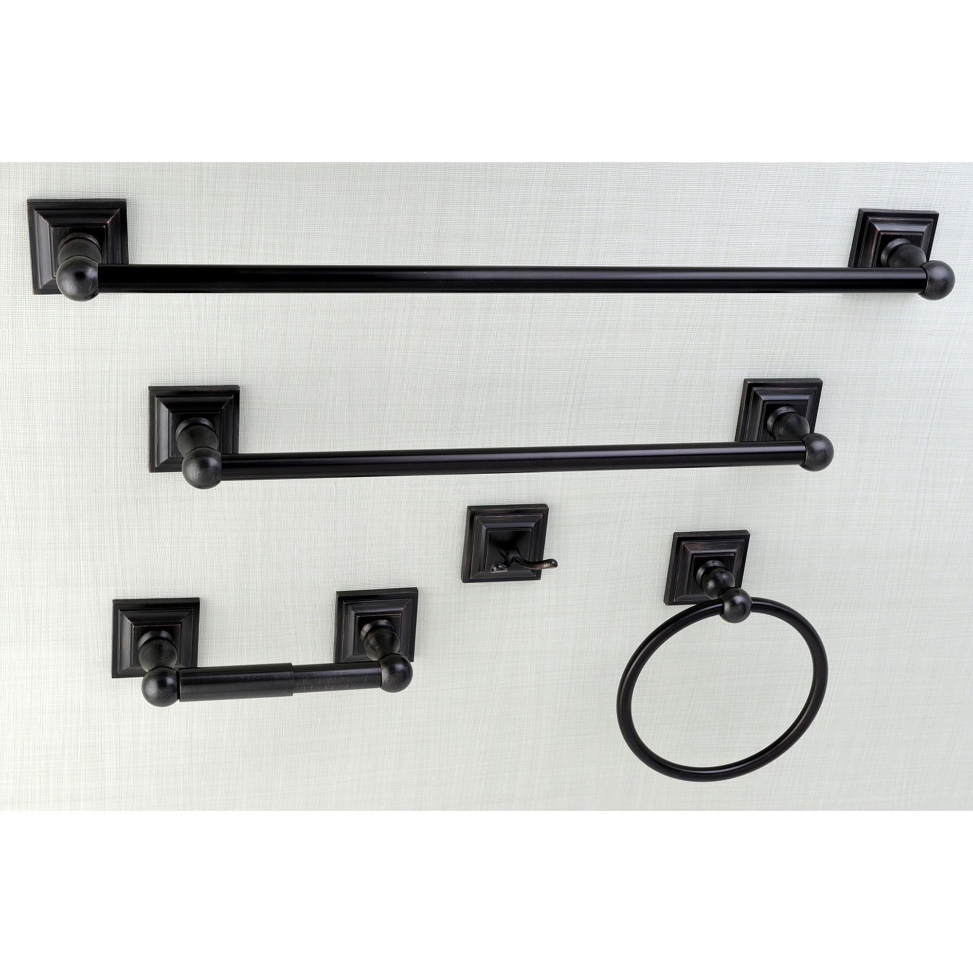 Kingston Brass BAHK3212478ORB Serano 5-Piece 18-Inch and 24-Inch Towel Bars Bathroom Accessory Set in Oil Rubbed Bronze