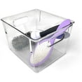3Pack Medium Clear Storage Bins with Handles Versatile Plastic