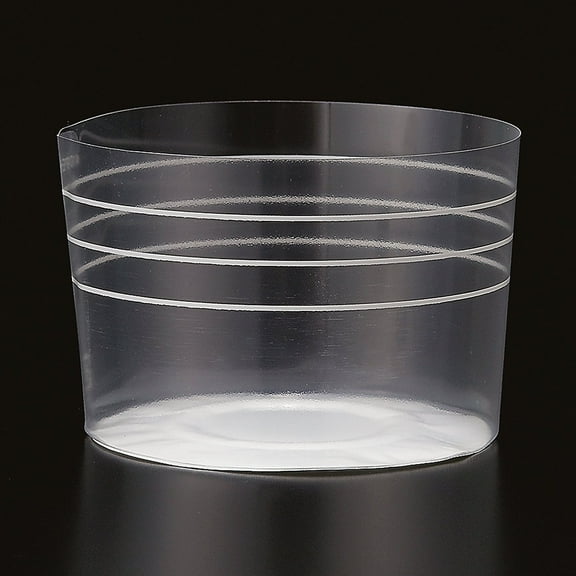 Welcome Home Brands CK801 Clear Stripe Plastic Baking Cup 3.4 Ounce Volume, 2.2" Diameter x 1.6" High - Pack of 100