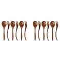 thumbnail image 1 of Cucharas de madera para comer, 12 piezas de cucharas de madera natural para comer, cuchara de té ecológica hecha a mano de 7 pulgadas para la cena, 1 of 4