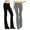 1 Grey 1 Black, variant on Gilbins Womens Fold Over Waistband Stretchy Cotton Blend Yoga Pants with A Wide Flare Leg 2 Pack