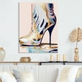 thumbnail image 2 of Designart Pink And Blue Art Deco High Heel Boots II Canvas Wall Art, 2 of 5
