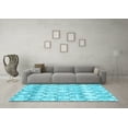 thumbnail image 3 of Ahgly Company Indoor Square Trellis Light Blue Modern Area Rugs, 7' Square, 3 of 4