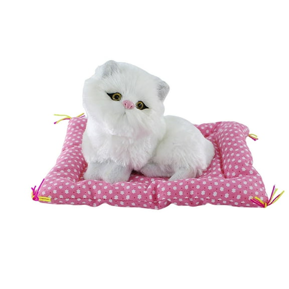 Cats Doll with Sound Birthday Gift PP Cotton Plush Sleeping Cats Toy for Children Soft Stuffed Animal Cuddly Plushie Bed Companion Soothing Toy for Girls & Boys Nursery Decor