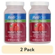 (2 pack) ReliOn Glucose Tablets, Raspberry Flavor, 50 Count
