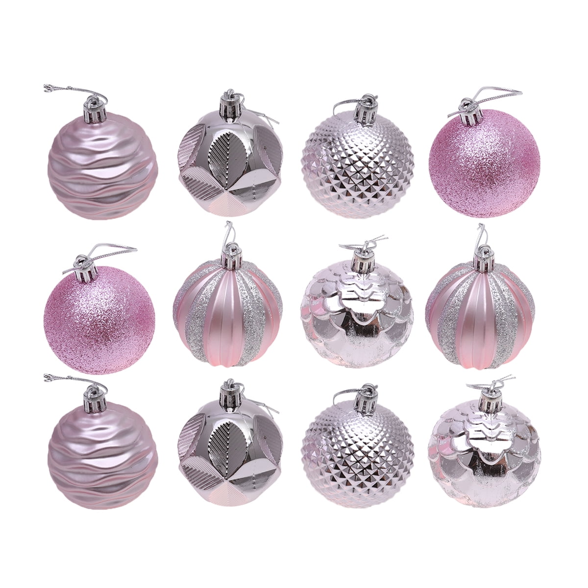 Handmade Christmas Ball Ornament – Light Pink Cotton Twine, Ribbon, & White  Lace