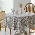 thumbnail image 5 of Verolix 60 inch Round Tablecloth, Featuring Blue Floral Botanical Pattern, Made from Polyester Fabric for Dining Kitchen Home Decor, 5 of 5