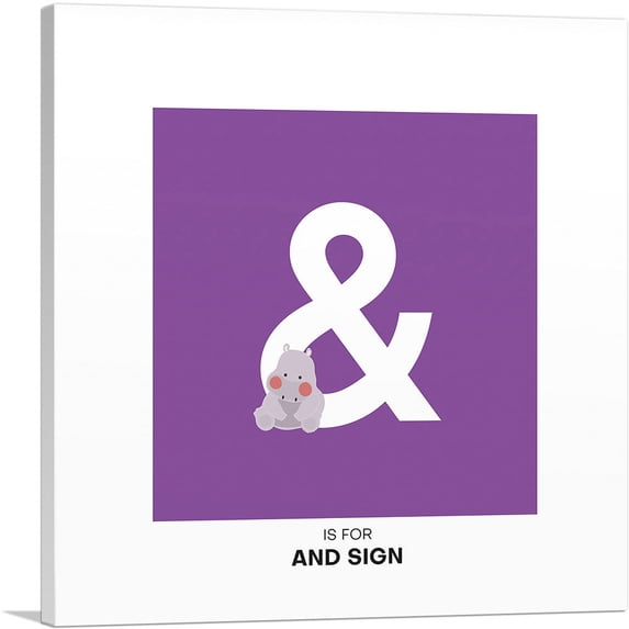 ARTCANVAS Kids Animal Alphabet And Sign Symbol Canvas Art Print - Size: 36" x 36" (0.75" Deep)