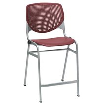 KFI Studios KOOL Armless Stacking Counter Barstool, Burgundy