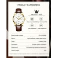 thumbnail image 4 of OLEVS Mens Watches,Brown Leather Watch for Men,Gold Plated Case Analog Quartz Fashion Business Dress Watch Luminous Waterproof Casual Male Wrist Watches Reloj para Hombre, 4 of 11
