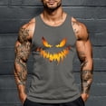 thumbnail image 1 of Camiseta sin mangas de cuello redondo para hombre, con estampado de Halloween, cuello redondo, estilo informal, deportiva, para hombre, 1 of 5