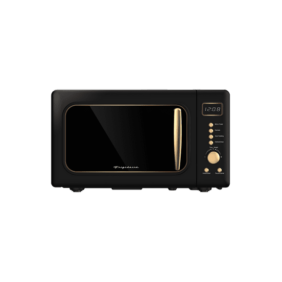 Frigidaire 0.7 Cu. Ft. Retro Countertop Microwave Oven, Black and Gold