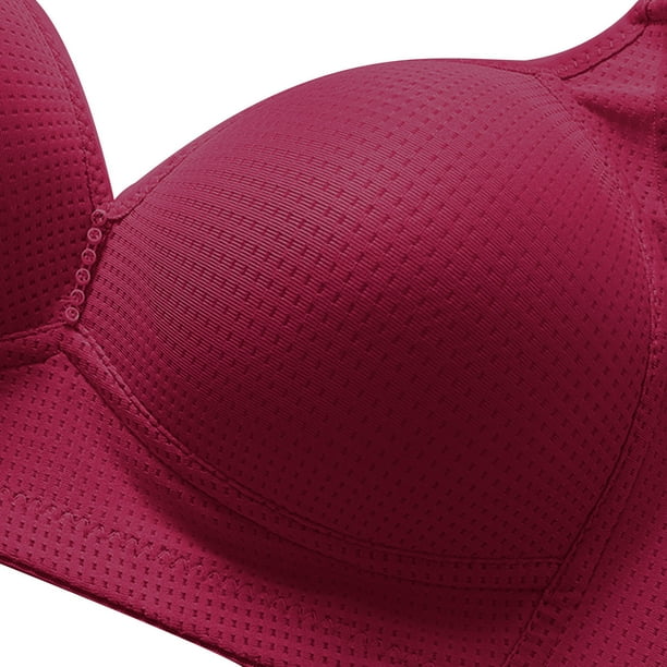HWRETIE Womens Bras Large Size Lightweight Bra, Seamless, Small Chest, No  Steel Ring, Cup Underwear Rollbacks Red 12(2XL)