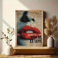 thumbnail image 6 of UXIEQU Lips Text Collage Canvas Wall Decor 15.75x11.81 Inches, 6 of 8