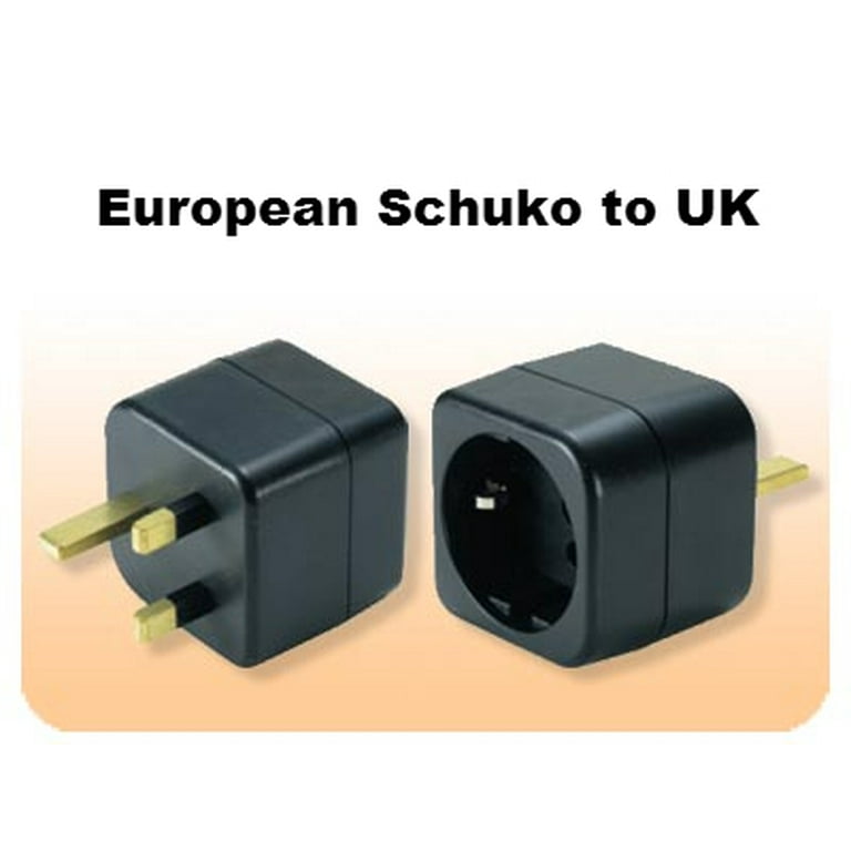 EU to UK plug adaptor Schuko to British travel adapter with BS8546