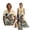 Vintage Frog Floral Wave, variant on FOR U DESIGNS Hawaii Hibiscus Print Couple Outfits His and Hers Linen-Style Outfits Men's Button Down Shirt, Women's Sleeveless Dress with Pockets for Beach