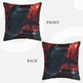 thumbnail image 3 of Fotbe Red Moon Shark Sailboat Pattern Velvet Decorative Throw Pillow Covers with Elegant Piping, Soft Plush Cushion Cover for Sofa, Bed, Car, Office-16"x16", 3 of 8