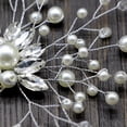 thumbnail image 4 of Nvzi Horquillas para el pelo de boda con flores para novias, peinetas con perlas de cristal, pinzas para el pelo, accesorios para el pelo de boda dorados, joyas plateadas, 4 of 5
