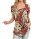 thumbnail image 2 of Fiudx Ofertas Flash Del Día Blusa Holgada de Manga Corta con Cuello Redondo Informal Estampada a La Moda para Mujer, 2 of 5