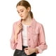 thumbnail image 1 of Chaqueta de Mezclilla Allegra K Manga Larga Botones Rosa L, 1 of 6
