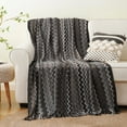 thumbnail image 6 of Battilo Boho Black Throw Blanket,Decorative Knitted Blankets with Tassel,Outdoor Throws,50"x60", 6 of 7
