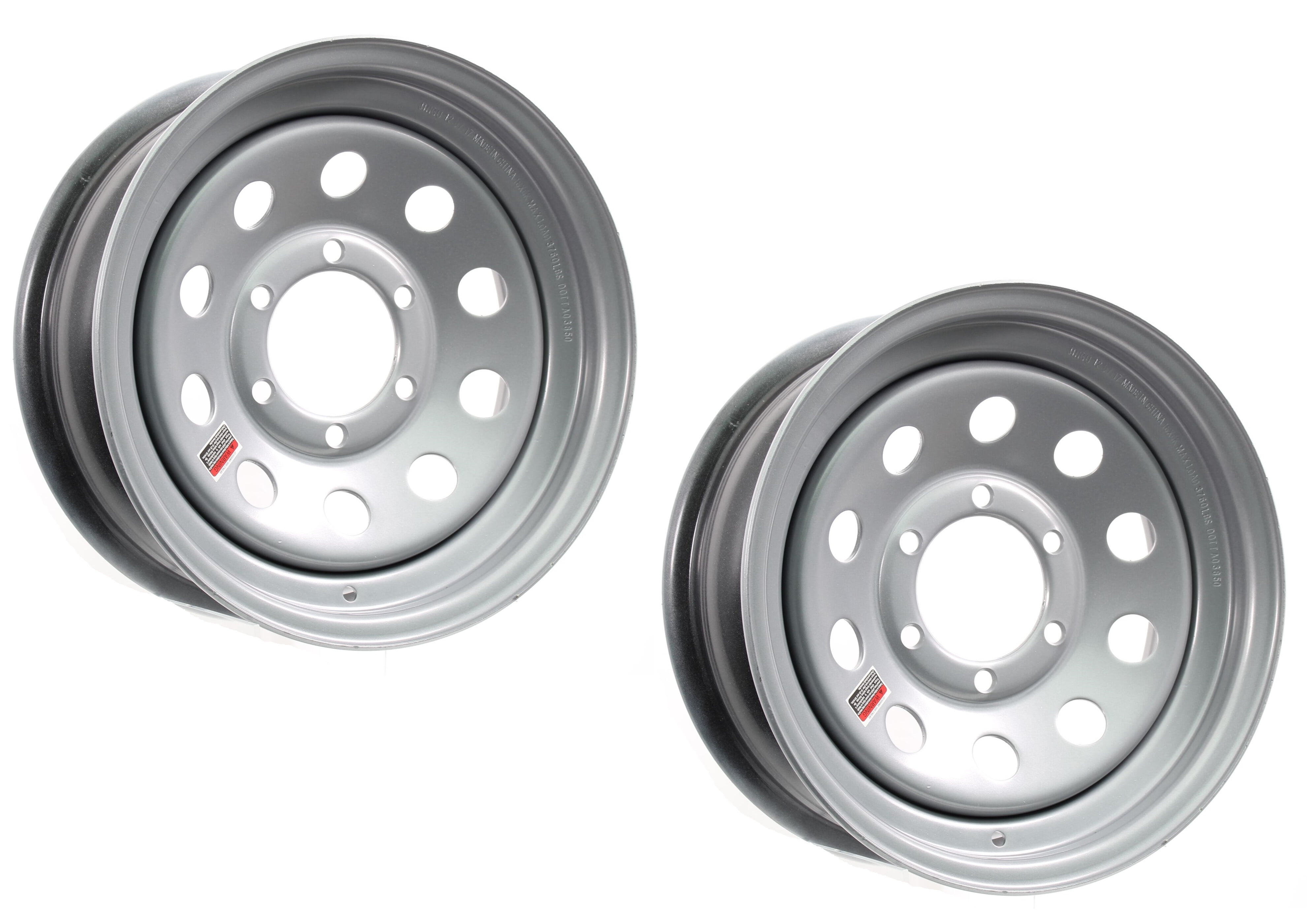 2Pack eCustomrim Trailer Rim Wheel 15X6 6 Lug On 5.5 in. Center Silver
