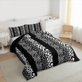 thumbnail image 3 of Homewish Fashion Cheetah Print Queen Comforter Set, Wildlife Leopard Lover Bedding Sets, Modern Art Grey Polkadots Reversible Bedding Comforter Set, Super Cozy Room Decor, 3-Piece, 3 of 8