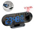 thumbnail image 2 of Projection Digital Alarm Clock, Led Mirrored Bedside Clocks Radio With 180 Projector , Dual Alarms, Usb Charger-Blue, 2 of 4