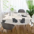 thumbnail image 3 of Yayeee Tablecloths 60" x 90" Rectangle Wrinkle Resistant Party Table Cover, Black Cute Cats, 3 of 8