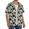 thumbnail image 2 of Uemuo Sea ​​Urchin Pattern Cotton Linen Short Sleeve Shirts,Casual Lightweight Button Down Shirts,Vacation Beach Summer Tops-, 2 of 7