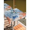 thumbnail image 2 of Outdoor Tablecloth with Umbrella Hole for Patio/Picnic/Party/Camping, Coastal Octopus Waterproof Table Cloth Square Cover Washable, Nautical Coral Starfish Blue Wood Plank (54"x 54"), 2 of 9