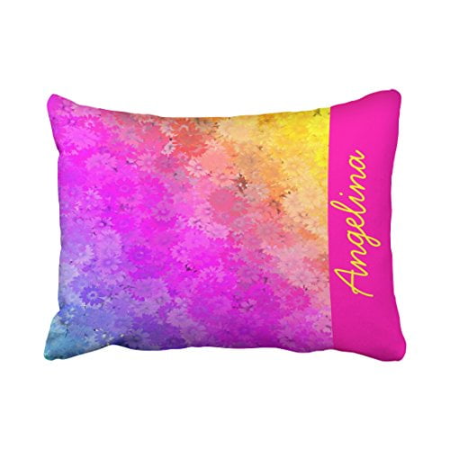 RYLABLUE Funny Fashion Colorful Glitter Whimsical Cats Chevron Zigzag Pattern Polyester 20 x 30 Inch Rectangle Throw Pillow Covers With Hidden Zipper Home Sofa Cushion Decorative Pillowcases