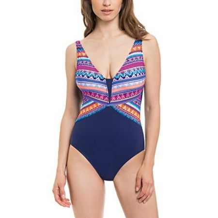 Profile by Gottex Tapestry V-Neck Swimsuit